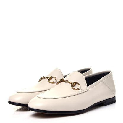 Gucci Lambskin Womens Brixton Horsebit Loafers 35 Mystic White 3 of 10