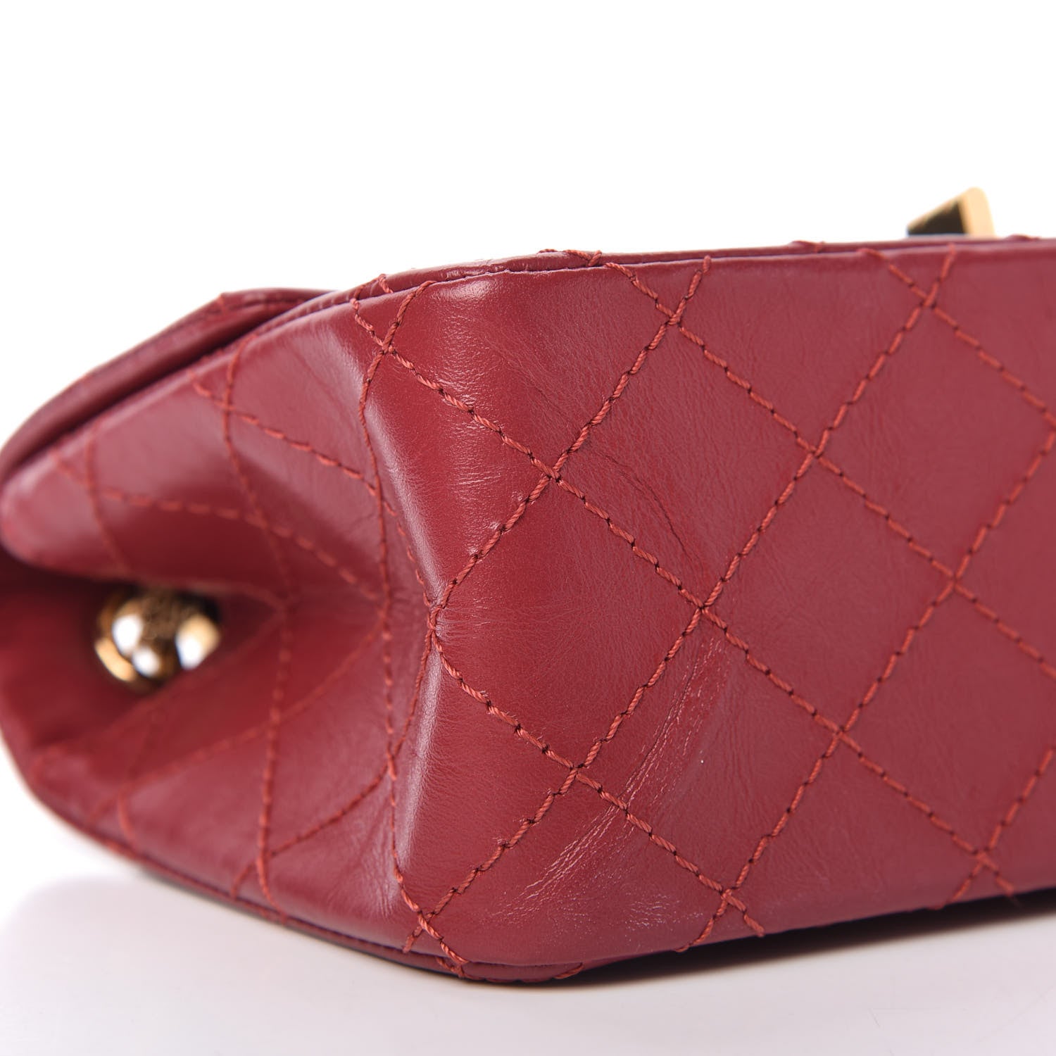 Chanel Aged Calfskin Quilted 2.55 Reissue Mini Flap Red 6 of 10