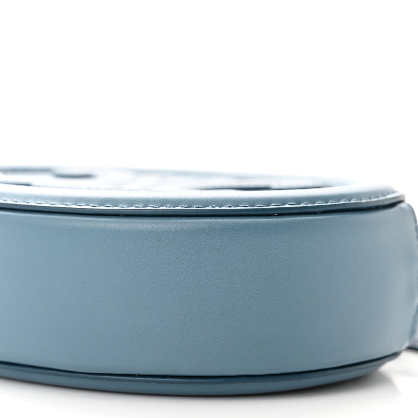 Smooth Calfskin Cuir Small Triomphe Oval Crossbody Purse Denim