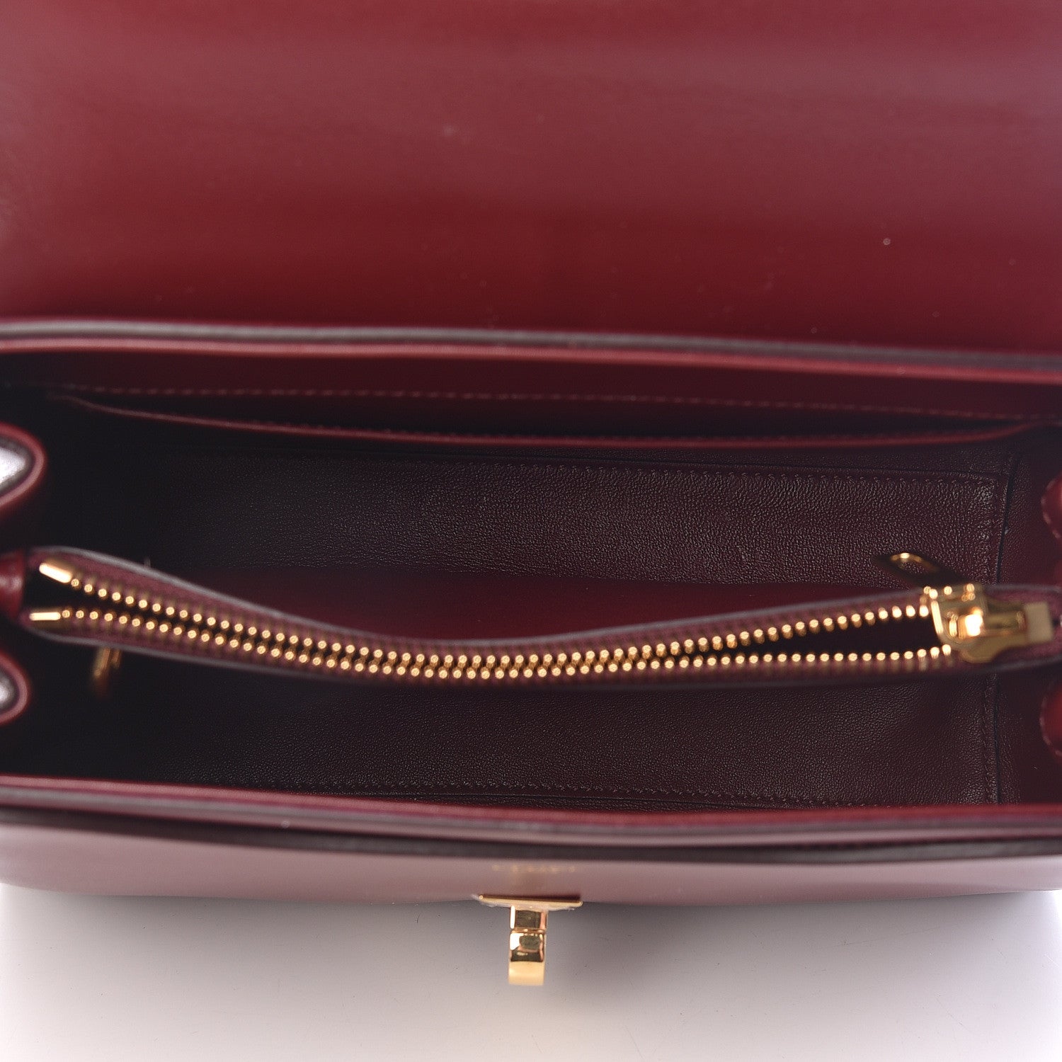 Celine Satinated Calfskin Small 16 Top Handle Bag Light Burgundy 7 of 12