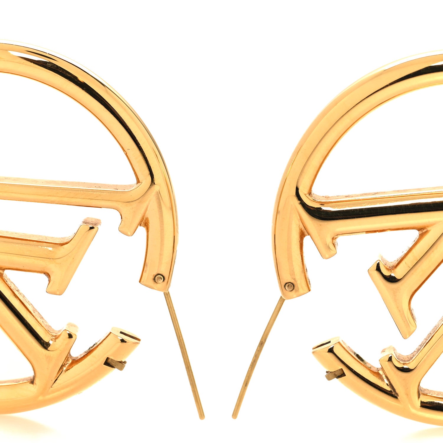 Louis Vuitton Metal Louise Hoop Earrings Gold 3 of 5