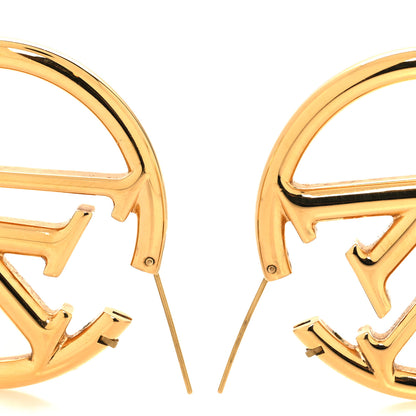 Louis Vuitton Metal Louise Hoop Earrings Gold 3 of 5