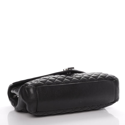 Saint Laurent Calfskin Mixed Matelasse Triquilt Large Monogram Satchel Black 4 of 9