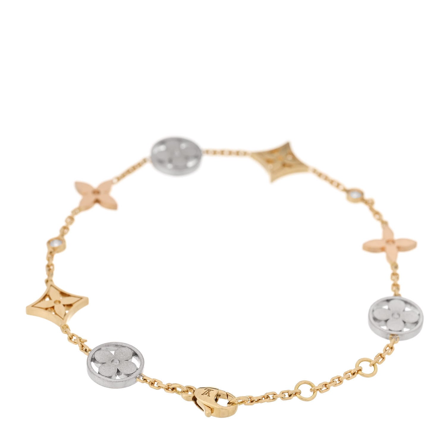 Louis Vuitton 18K Yellow White Pink Gold Diamond Idylle Blossom Bracelet 2 of 3