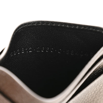 Balenciaga Metallized Grained Calfskin Logo Cash Rounded Card Holder Dark Bronze White 8 of 8