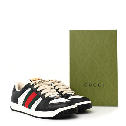 Gucci Calfskin Web Mens Screener Sneakers 9 Black White 12 of 12