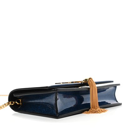 Saint Laurent Glitter Small Monogram Kate Tassel Satchel Cobalt 3 of 4