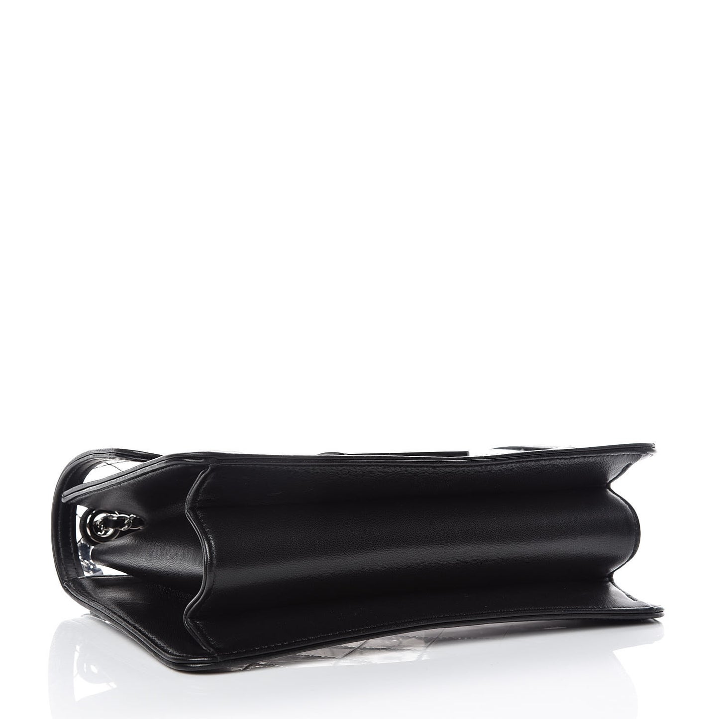 PVC Lambskin Quilted Beauty Lock Flap Black