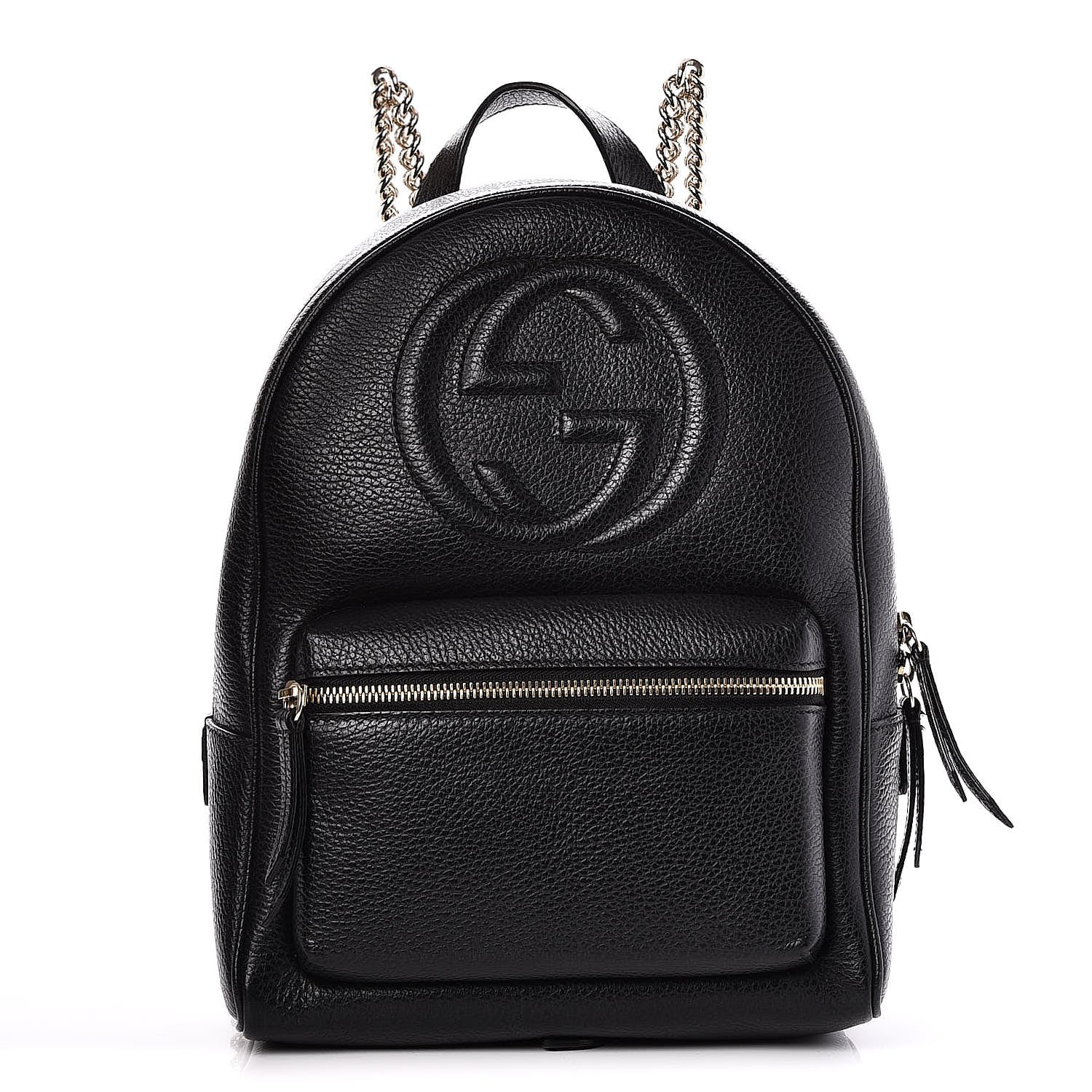 Gucci Pebbled Calfskin Soho Chain Backpack Black 1 of 8