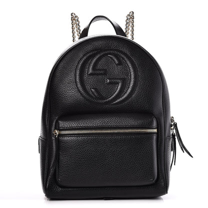 Gucci Pebbled Calfskin Soho Chain Backpack Black 1 of 8
