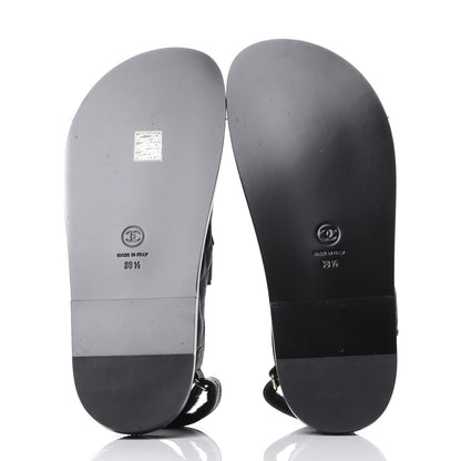 Chanel Grained Calfskin Velcro Dad Sandals 38.5 Black 7 of 11