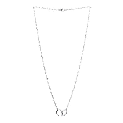 Cartier 18K White Gold Interlocking LOVE Necklace 3 of 6