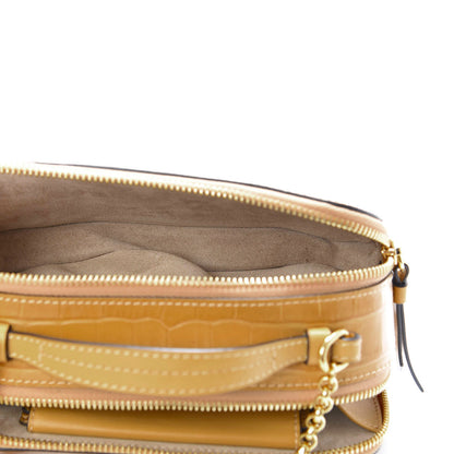 Chloe Calfskin Crocodile Embossed Mini C Vanity Bag Honey Gold 5 of 13