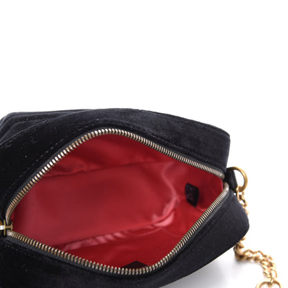 Gucci Velvet Matelasse Small GG Marmont Chain Shoulder Bag Black 5 of 10