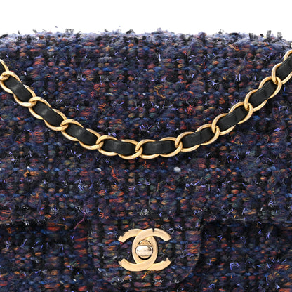 Chanel Tweed Medium Single Flap Navy Multicolor 8 of 11