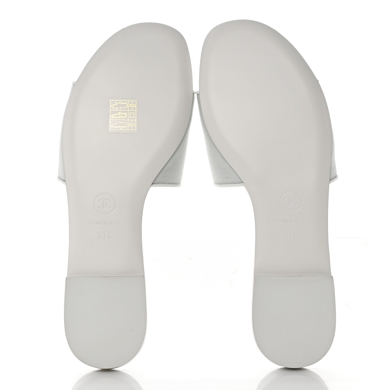 Chanel Mesh Patent Calfskin CC Mules 37 White 5 of 9