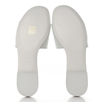 Chanel Mesh Patent Calfskin CC Mules 37 White 5 of 9