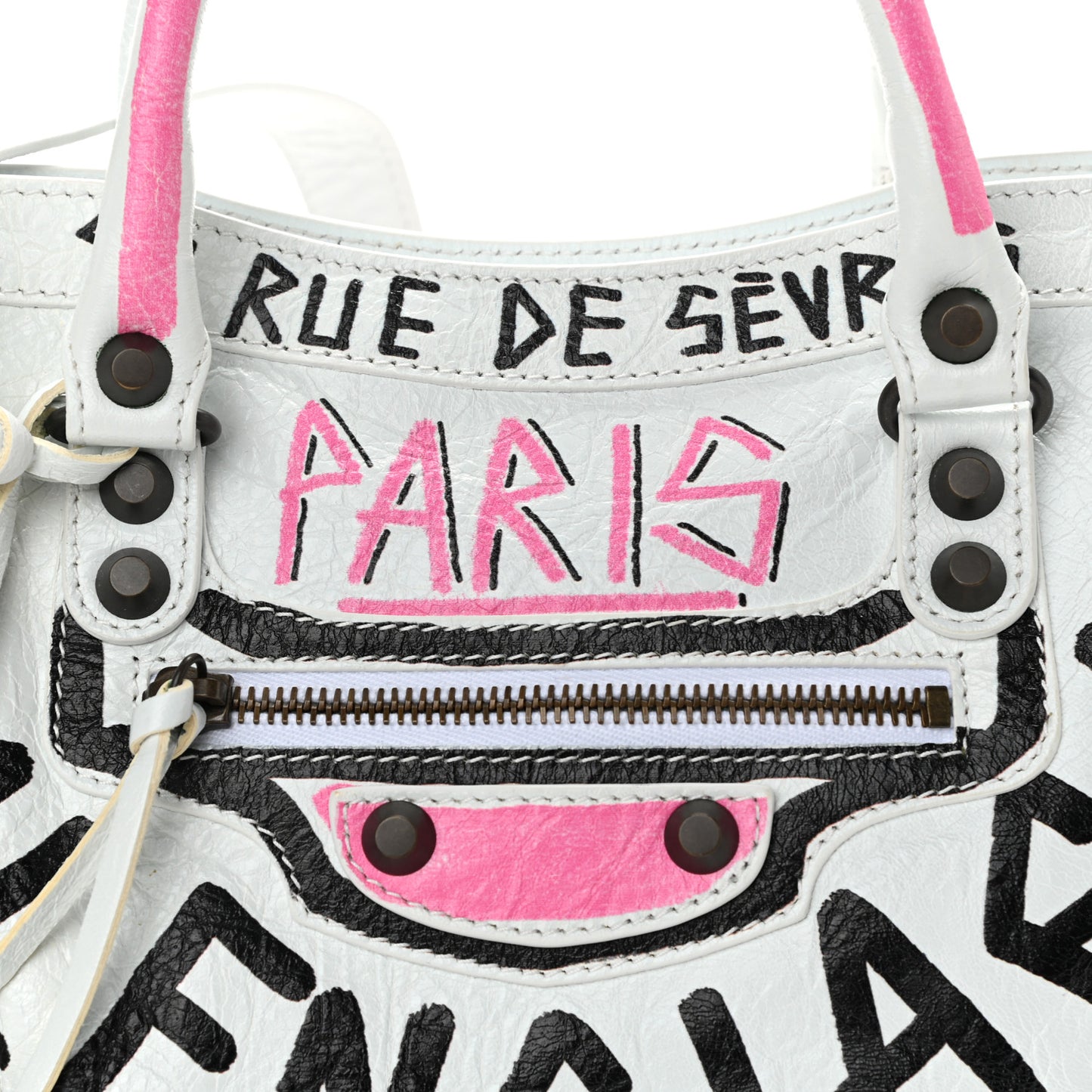 Agneau Graffiti All Over Classic Hardware S City White Multicolor