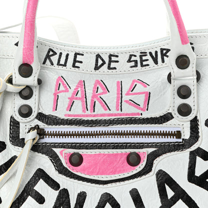 Balenciaga Agneau Graffiti All Over Classic Hardware S City White Multicolor 10 of 12