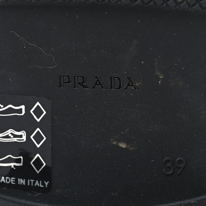Prada Sport Rubber Metal Triangle Logo Ankle Rain Boots 39 Black 6 of 7