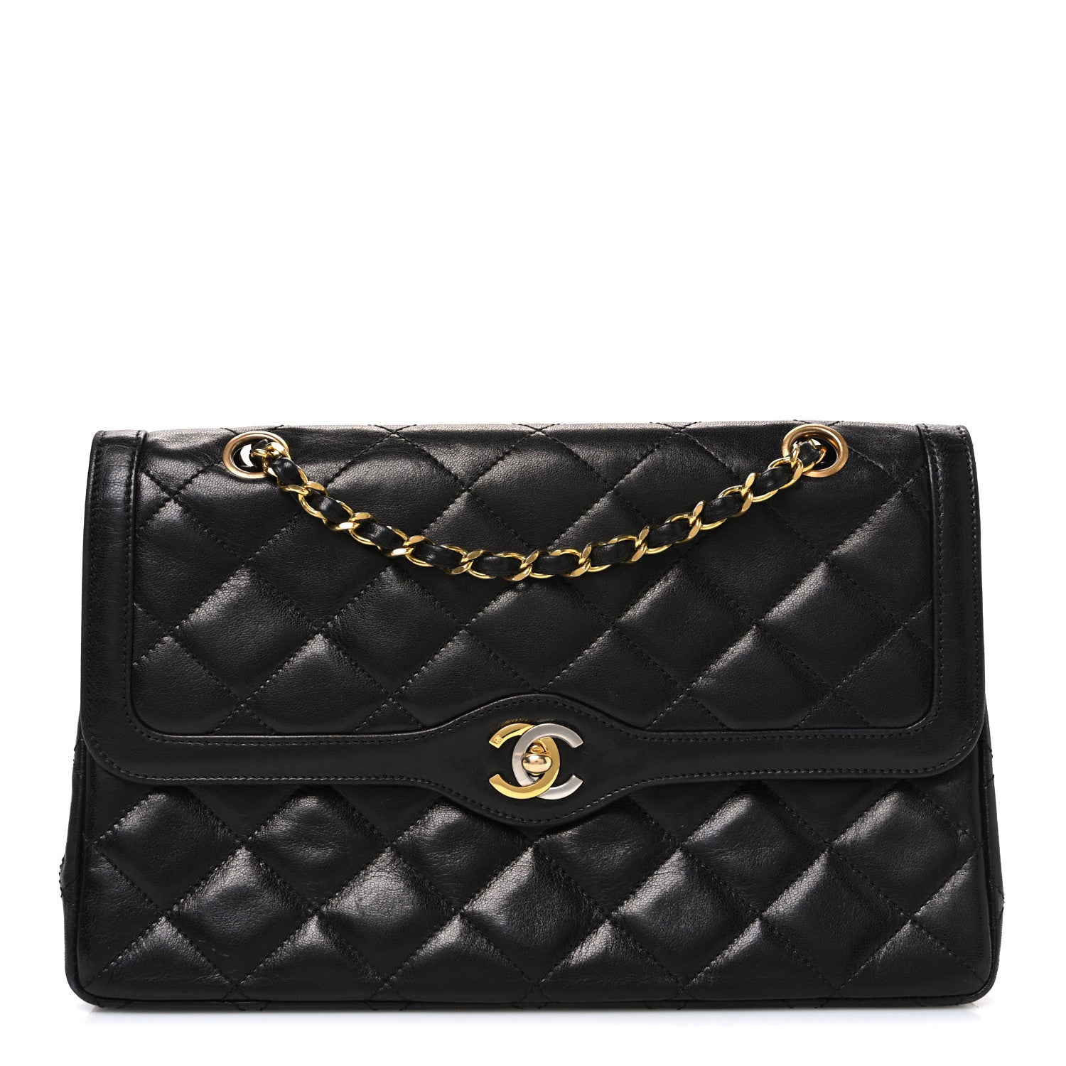 Chanel Lambskin Quilted Medium Single Flap Black 1 of 12