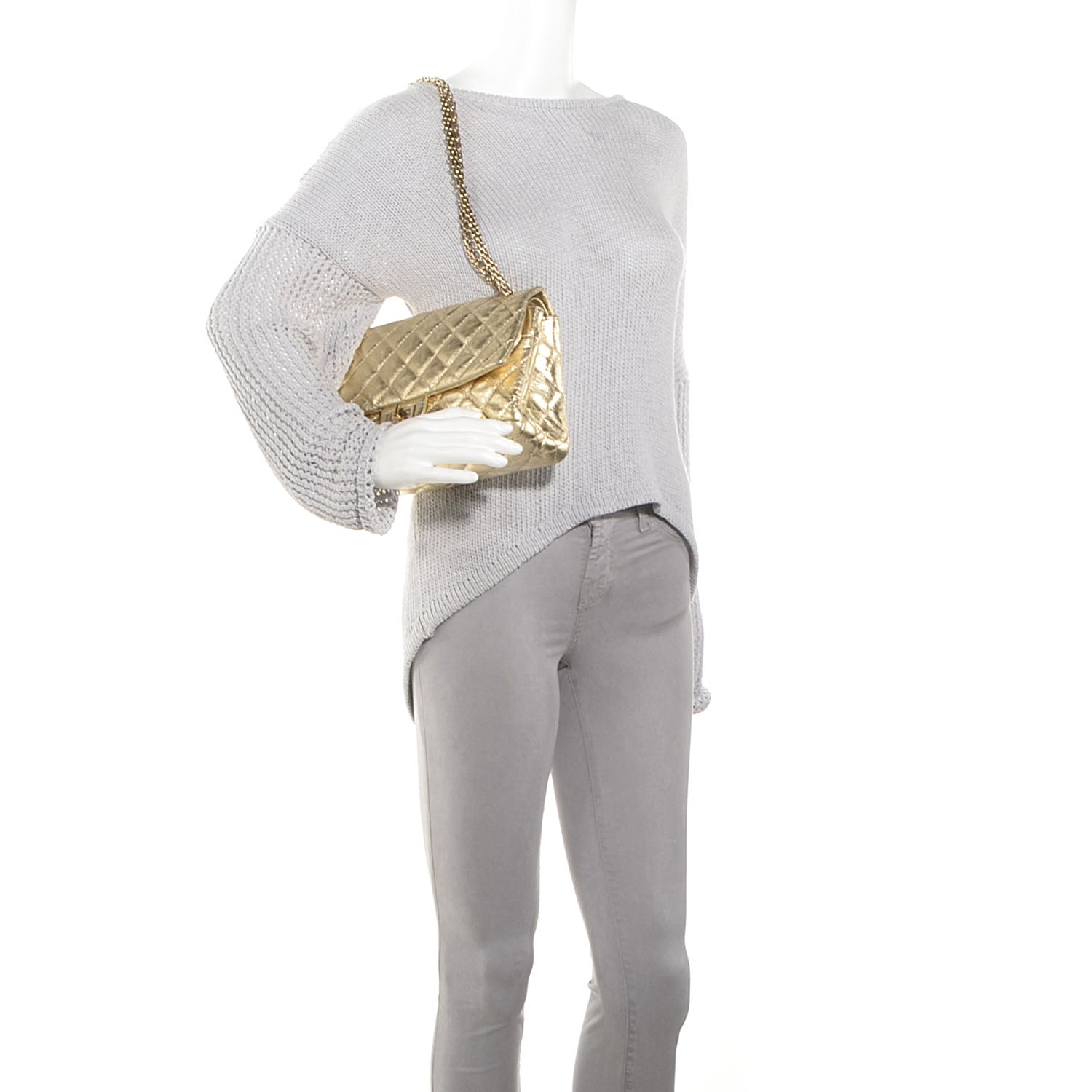 Chanel Aged Calfskin 2.55 Reissue 226 Flap Metallic Gold 2 of 11