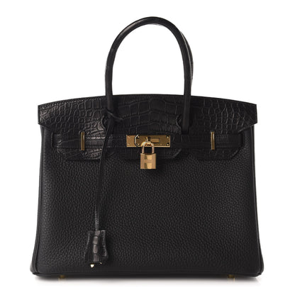 Hermes Togo Matte Alligator Birkin Touch 30 Black 1 of 36