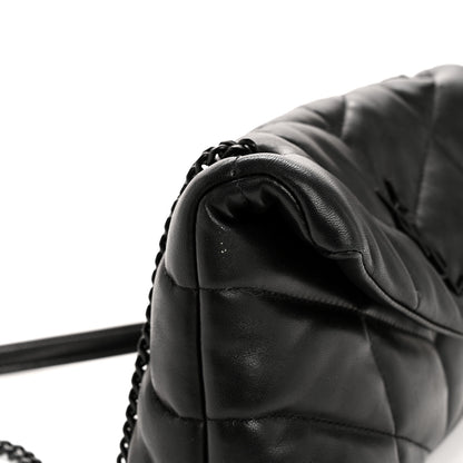 Saint Laurent Lambskin Quilted Toy Loulou Puffer Monogram Monochrome Chain Satchel Black 13 of 13