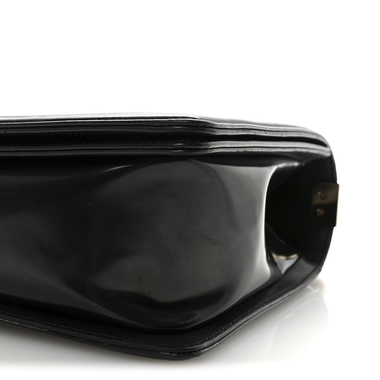 Iridescent Glazed Calfskin Quilted New Medium Boy Flap Black