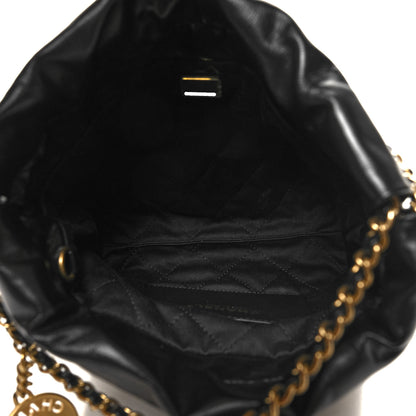 Chanel Shiny Calfskin Striped Mini Chanel 22 Black White 5 of 10