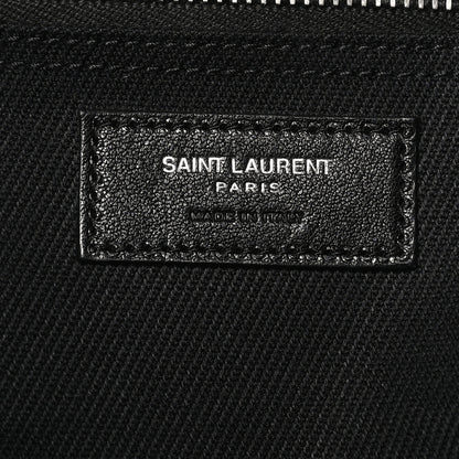 Saint Laurent Linen Calfskin Rive Gauche Tote Black 6 of 10