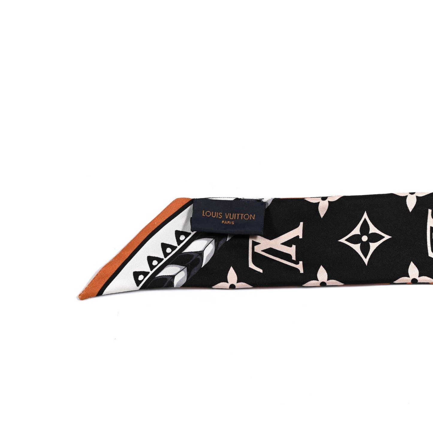 Silk Monogram LV Crafty Bi Color BB Bandeau Caramel Black