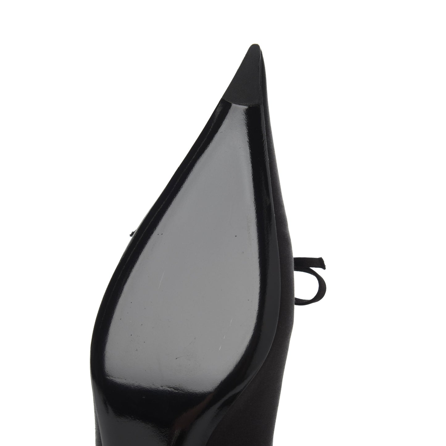 Satin Pointed Toe Knife 40mm Mules 39 Black