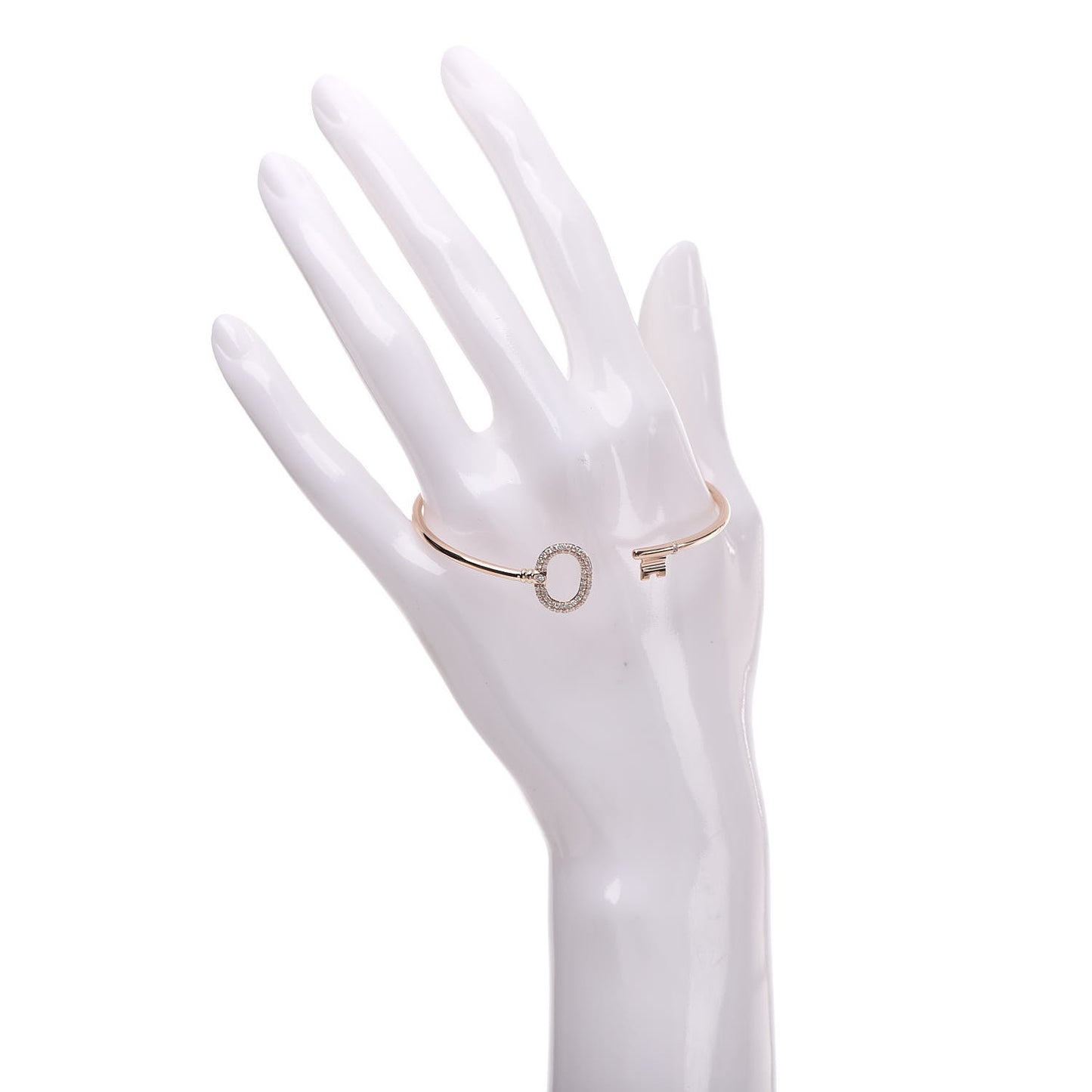 18K Rose Gold Diamond Keys Wire Bracelet