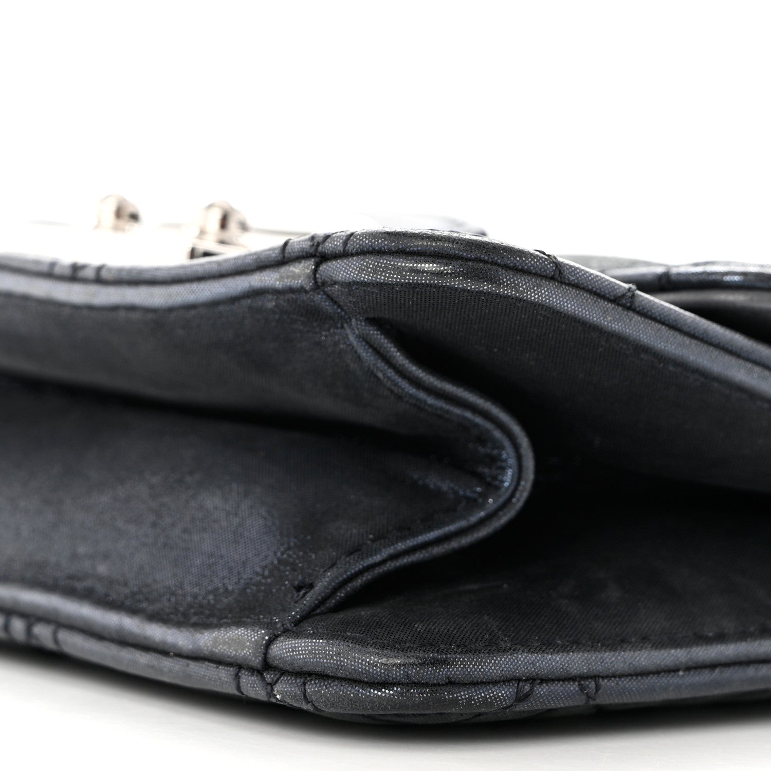 Christian Dior Metallic Calfskin Cannage Miss Dior Promenade Pouch Black 9 of 9