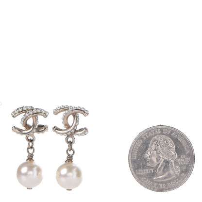 Chanel Pearl CC Drop Earrings Gold 2 of 4