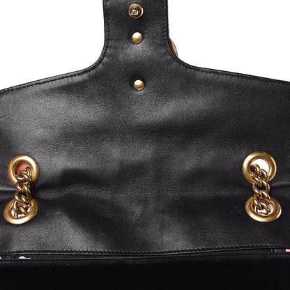 Gucci Velvet Matelasse Small GG Marmont Shoulder Bag Black 14 of 15