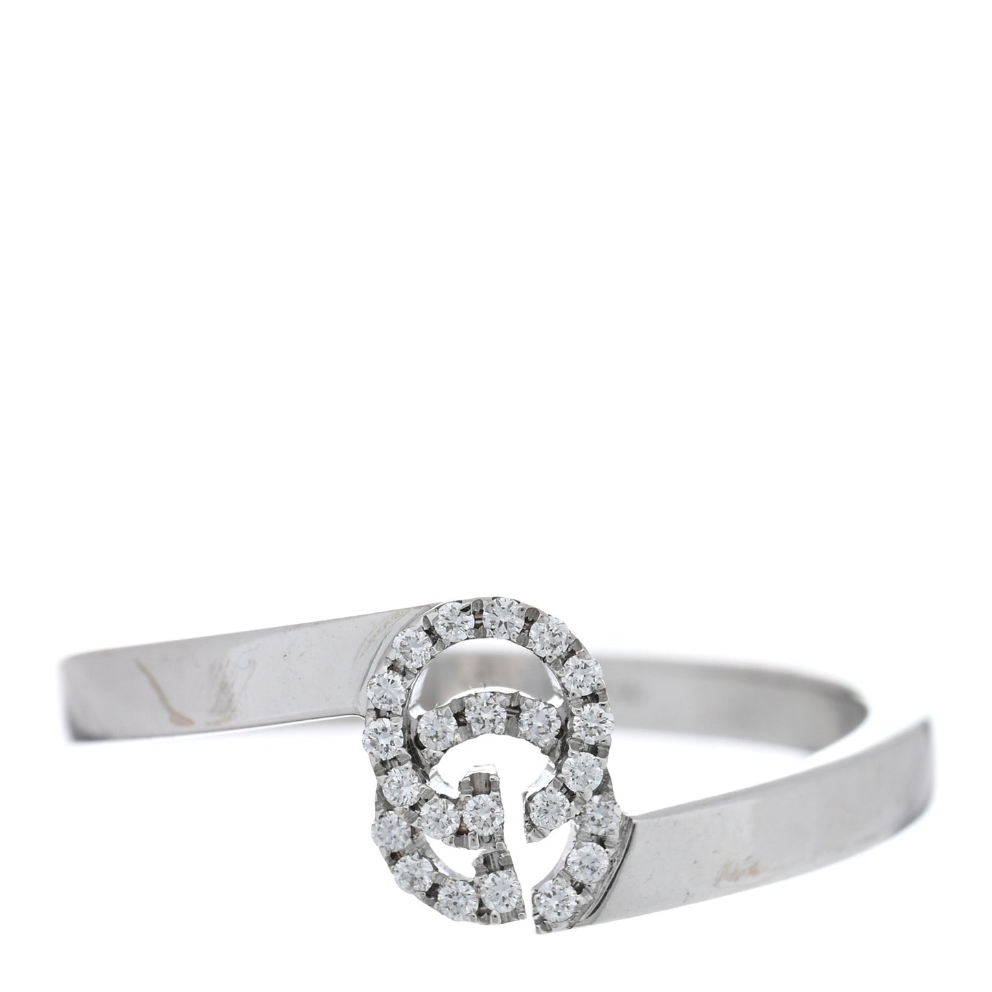 18K White Gold Diamond Running G Ring 49 4.75