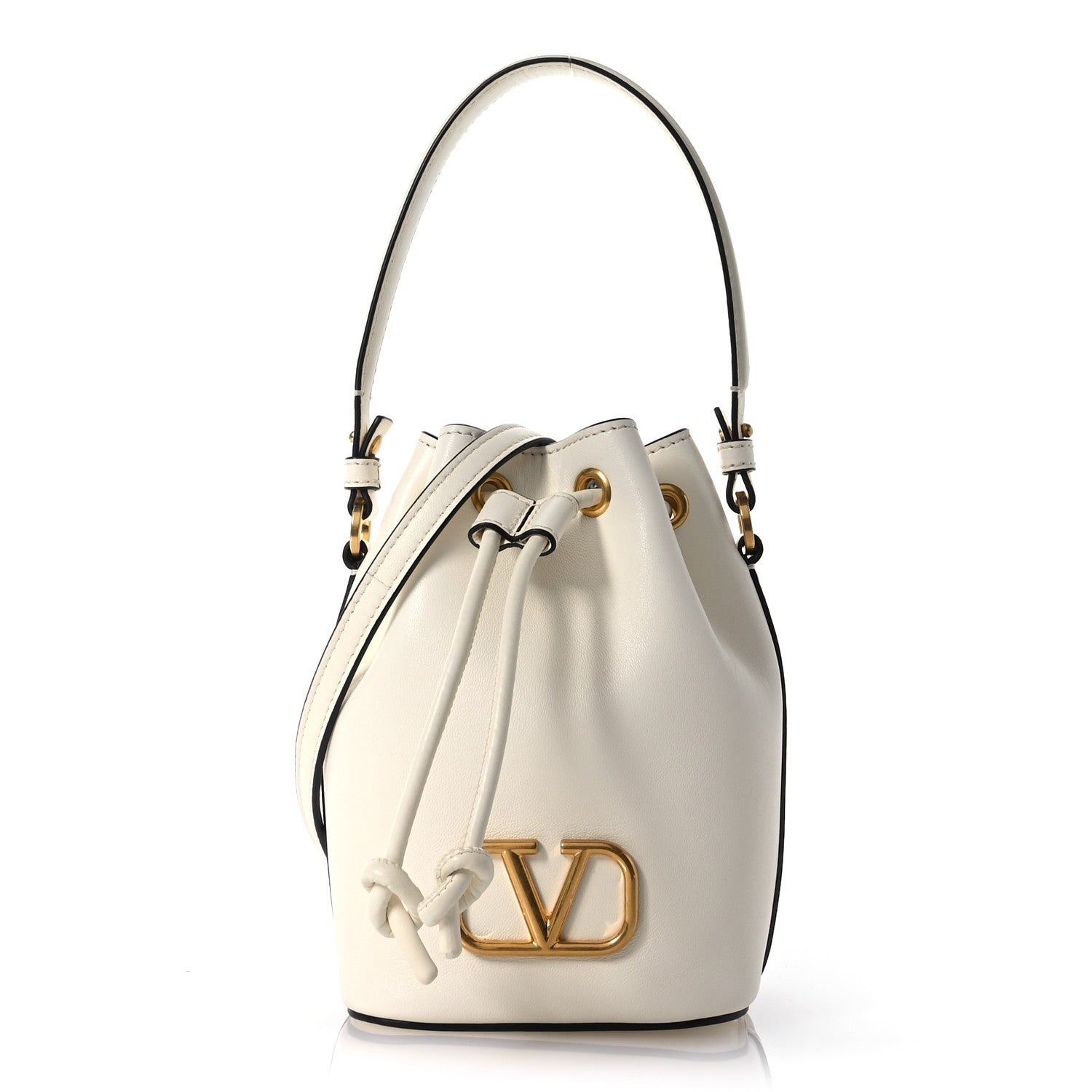 Valentino Garavani Nappa Mini VLogo Signature Bucket Bag Light Ivory 1 of 9