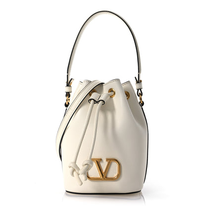 Valentino Garavani Nappa Mini VLogo Signature Bucket Bag Light Ivory 1 of 9