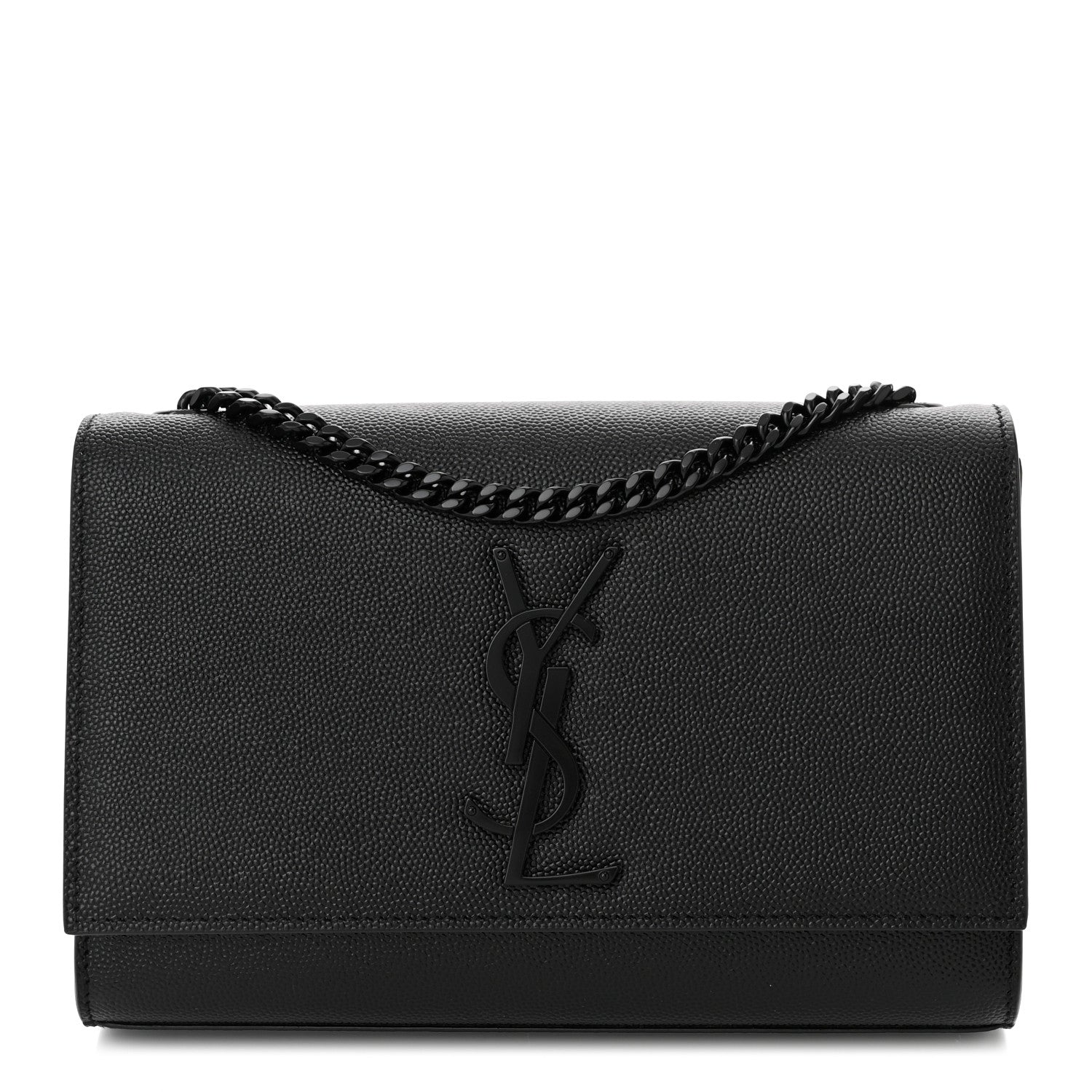 Saint Laurent Grain De Poudre Small Monogram Monochrome Kate Satchel Black 1 of 9