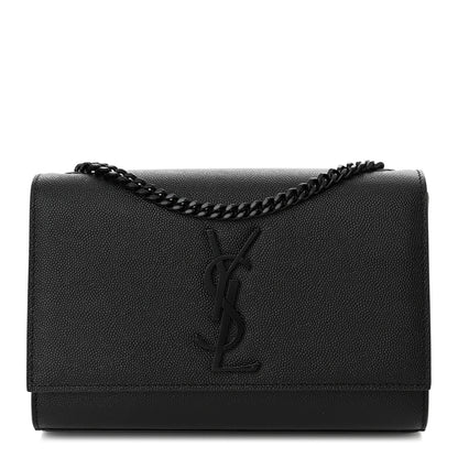 Saint Laurent Grain De Poudre Small Monogram Monochrome Kate Satchel Black 1 of 9