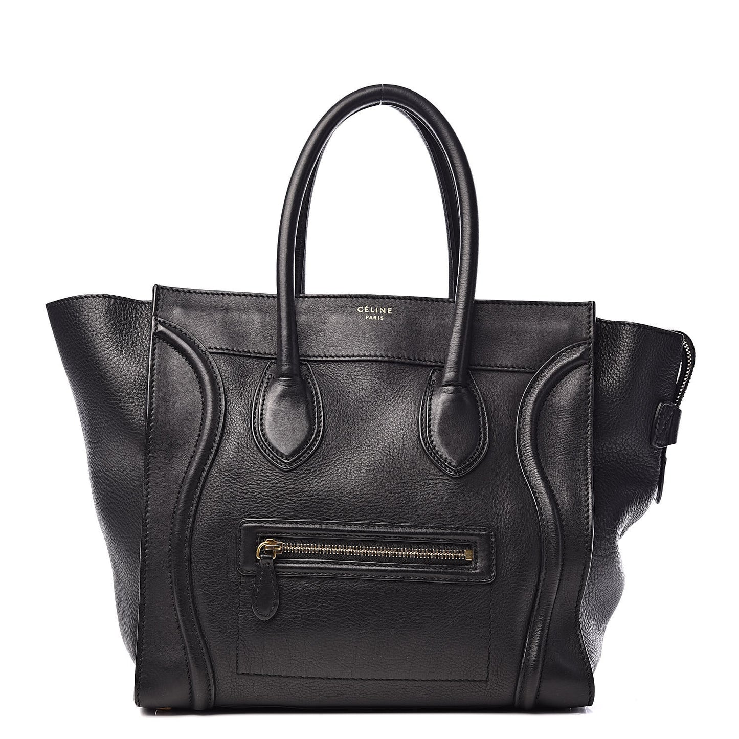 Drummed Calfskin Mini Luggage Black