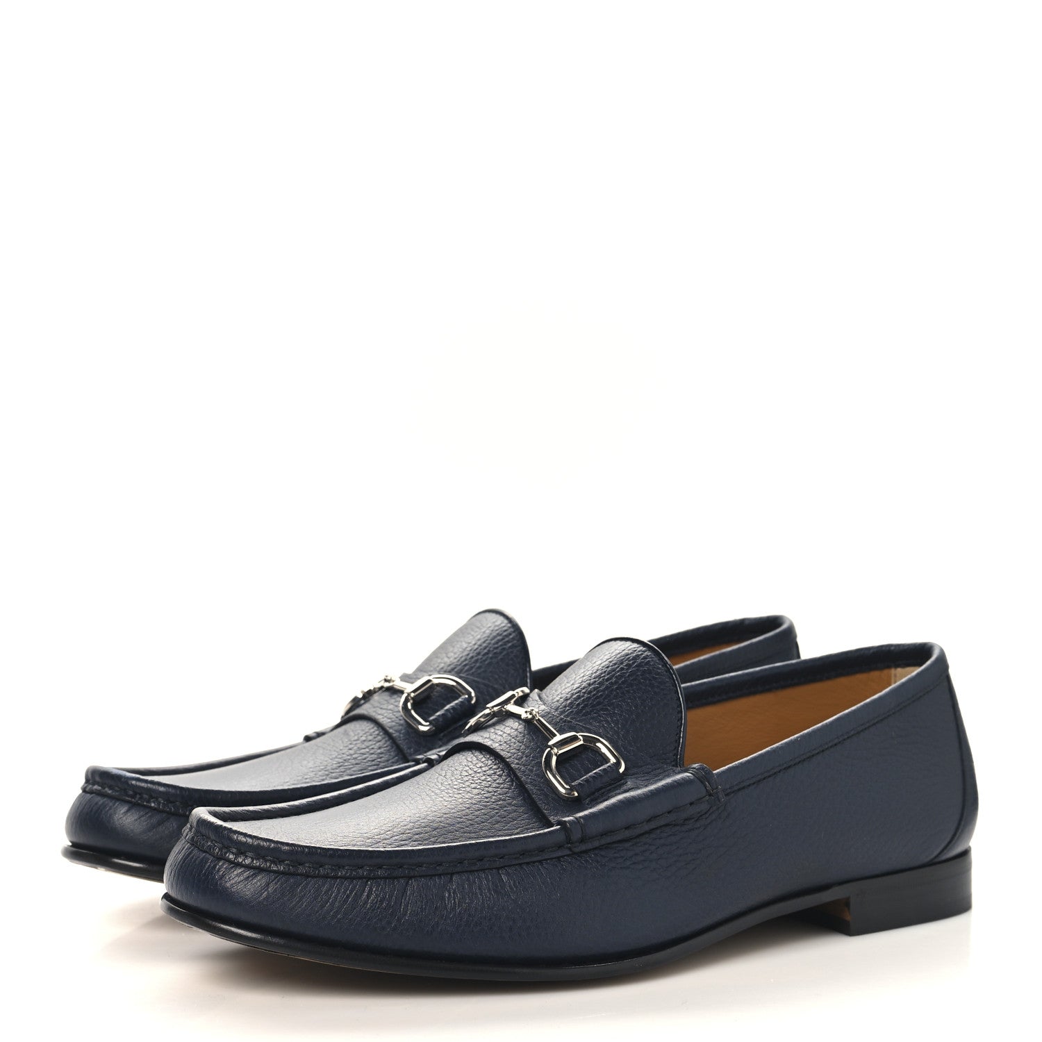 Gucci Road Calfskin Mens Horsebit Loafers 8.5 Blue 4 of 9