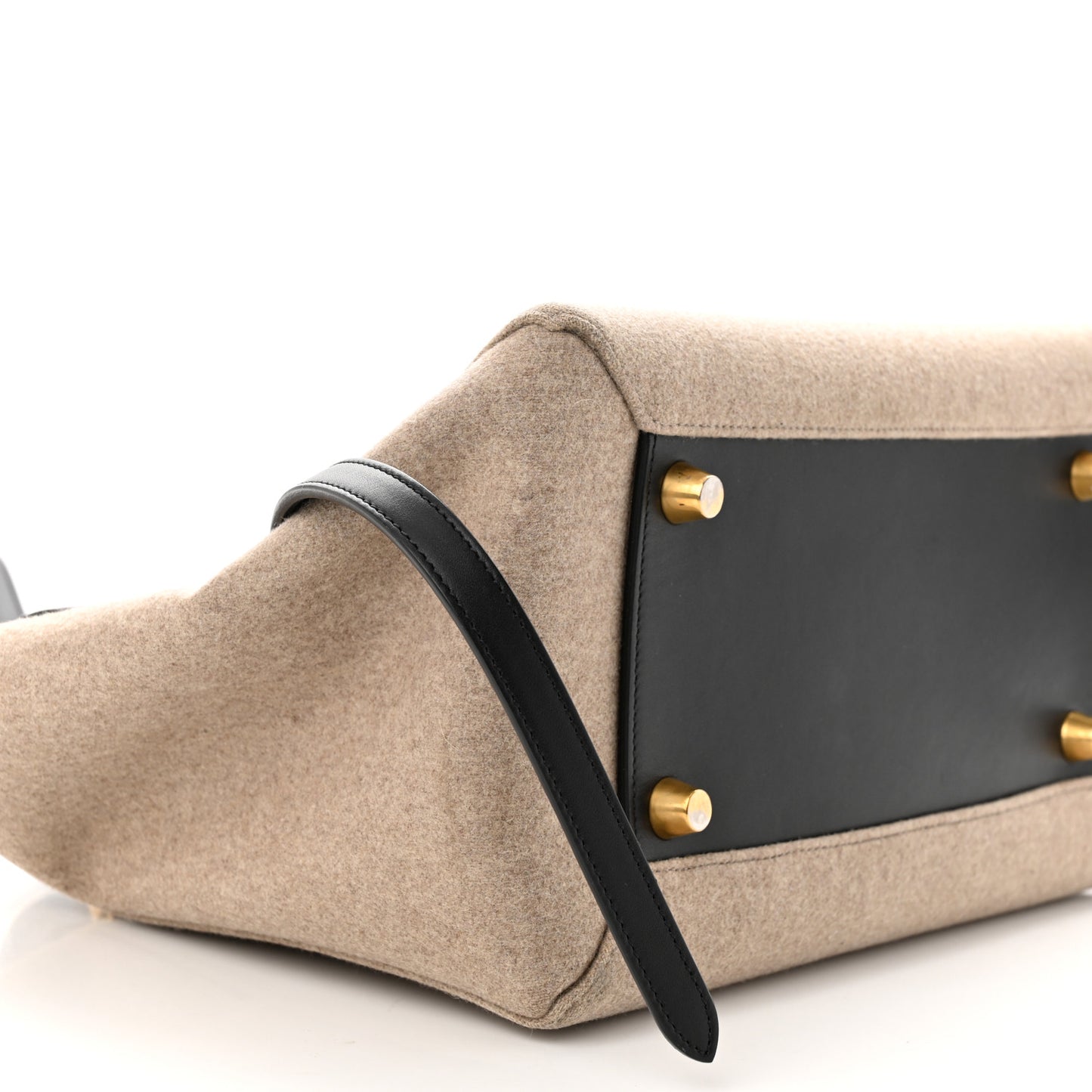 Felt Smooth Calfskin Mini Belt Bag Beige