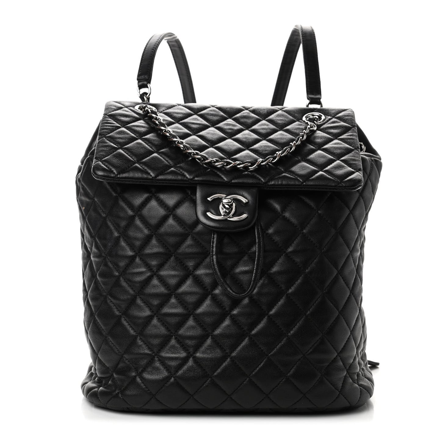 Lambskin Quilted Large Urban Spirit Backpack Black