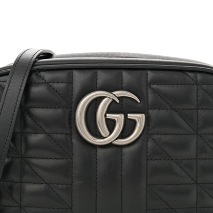 Gucci Calfskin Matelasse Aria Small GG Marmont Chain Shoulder Bag Black 8 of 12