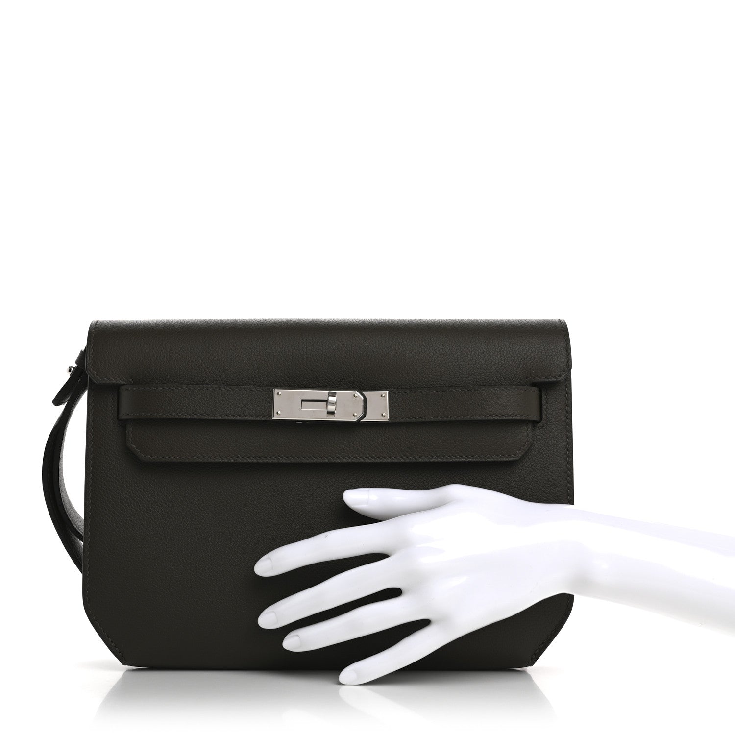 Hermes Evercolor Kelly Depeches 25 Pouch Vert Maquis 2 of 9