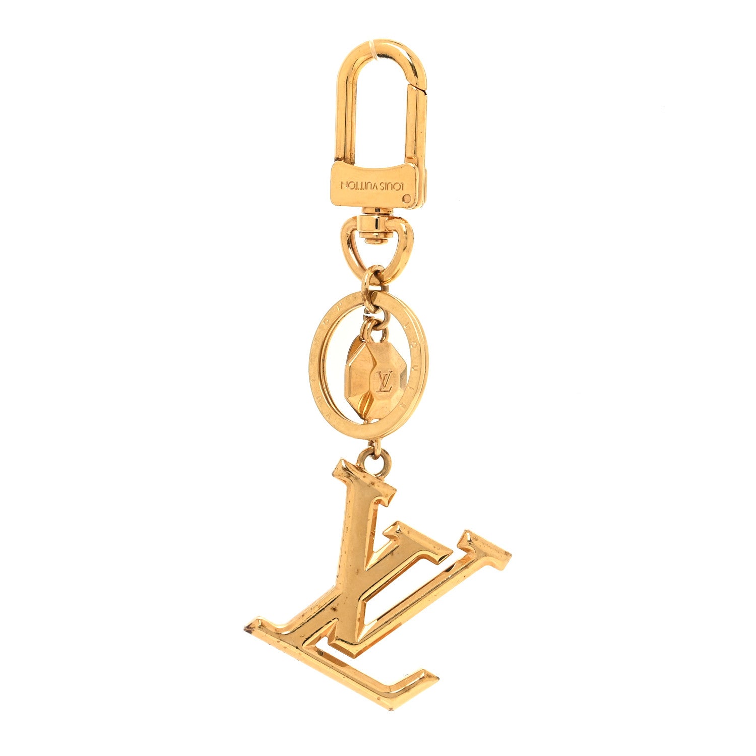Louis Vuitton LV Facettes Bag Charm Key Holder Gold 1 of 4