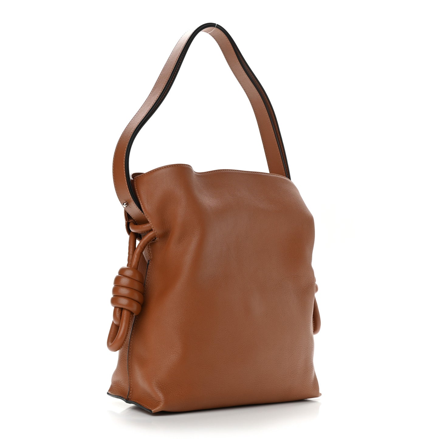 Calfskin Medium Flamenco Knot Bag Tan Warm Desert